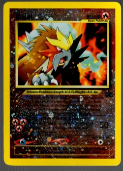 Pokemon Wotc Promo Entei Reverse Holo 34/53 English Basic 80 DAMAGED - Image 1