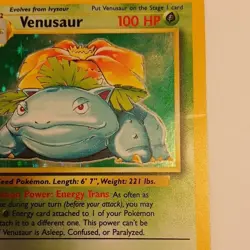 Pokemon Company Venusaur Base Set Holo Rare #15/102 1999 - Image 4