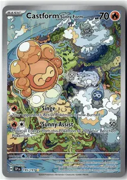 Castform Sunny Form 195/191 Illustration Rare Surging Sparks Pokemon Holo NM/M - Image 1