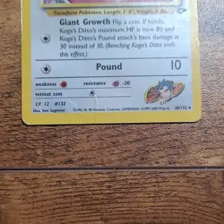 Nintendo Pokemon Koga's Ditto 10/132 Gym Challenge Holo Rare 40 HP Unlimited - Image 3