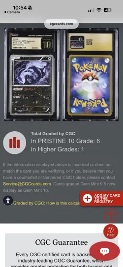 CGC Pristine 10 Pokemon Lugia 102/171 Reverse Holo LOW pop 6 psa 10 - Image 4