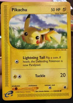 Pokemon Pikachu TCG 124/165 Regular E-Reader Expedition Base Set - Image 1