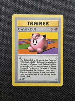Pokemon Base Set 1st Edition Rare Clefairy Doll LP - Image 1