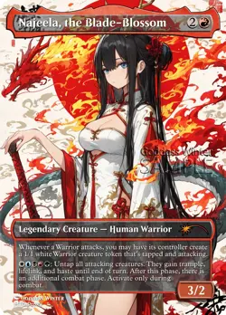 MTG - Najeela, the Blade-Blossom - Fanart Borderless Style - EDH / Playtest - Image 1