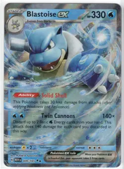 Blastoise ex 009/165 Double Rare 151 Pokemon TCG Near Mint - Image 1