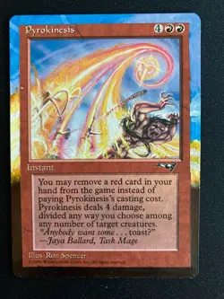 Pyrokinesis (Alliances MTG) ALTERED in a floating border style, hand painted! - Image 1
