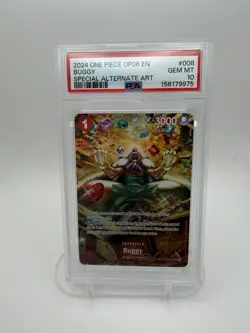 2024 ONE PIECE OP06-WINGS OF THE CAPTAIN SPECIAL ALTERNATE ART #008 BUGGY PSA 10 - Image 1