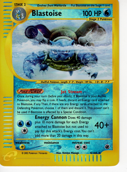 Light Play/PL Pokemon Trading Card Game Blastoise 4/165 Reverse Holo Expedition - Image 1