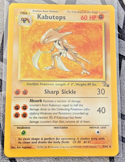 Kabutops Holo 9/62 Fossil Rare Vintage WOTC Pokemon Card - Image 1