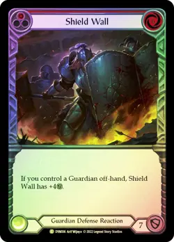 FAB RAINBOW FOIL Shield Wall (Red) - Dynasty Card # 036 - Image 1