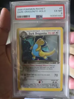 Pokemon Dark Dragonite Holo Card Team Rocket 5/82, PSA 6 EX/MT, WOTC - Image 1