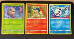Rowlet SWSH220 Cyndaquil SWSH221 Oshawott SWSH222 Holo Promo Pokemon Card - Image 1