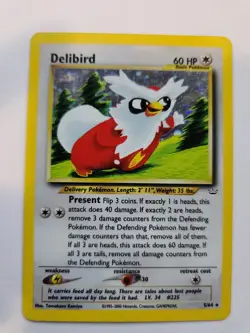 Delibird Neo Holo Base Pokemon Card WOTC - Image 1