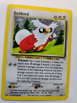 Delibird Neo Holo Base Pokemon Card WOTC - Image 3