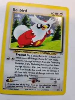 Delibird Neo Holo Base Pokemon Card WOTC - Image 4