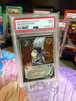 PSA 9 2010 Naruto Card CCG S18 Fangs of the Snake Kakashi Hatake Anbu Days #906 - Image 3