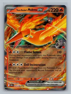 Team Rocket's Moltres ex 031/182 Double Rare Destined Rivals Pokemon Near Mint - Image 1