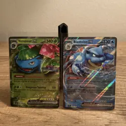 Pokemon Lot 2 Cards English Stellar Crown STAMPED Venusaur EX Blastoise EX Holo - Image 1