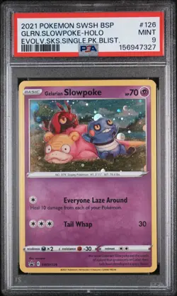 2021 POKEMON BLACK STAR PROMO SWSH126 GALARIAN SLOWPOKE-HOLO PSA 9 SHIPS FAST! - Image 1