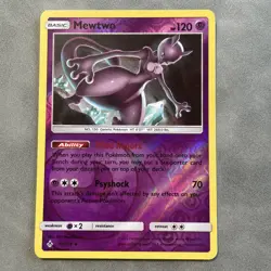 Mewtwo 75/214 Rare Unbroken Bonds Pokemon Reverse Holo MP - Image 1