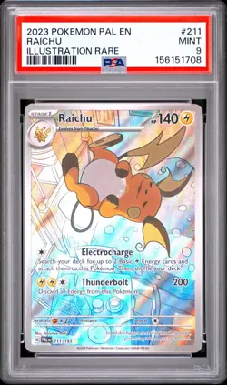 2023 Pokemon Pal En-Paldea Evolved #211 Raichu Illustration Rare PSA 9 MINT - Image 1