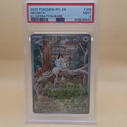 Pokemon Meowth 106/094 Me02: Phantasmal Flames Illustration Rare Holo EN PSA 9 - Image 1
