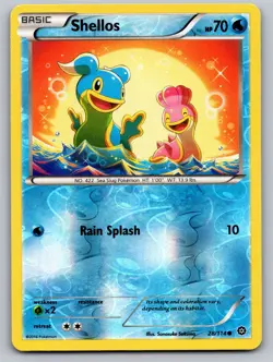 Shellos 28/114 Common Steam Siege Pokemon Reverse Holo Near Mint - Image 1