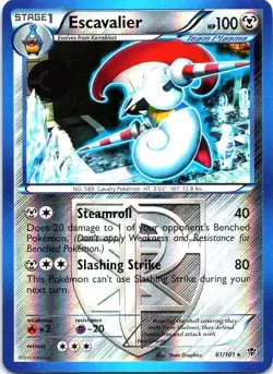 Escavalier 61/101 Rare Plasma Blast Pokemon Reverse Holo Near Mint - Image 1