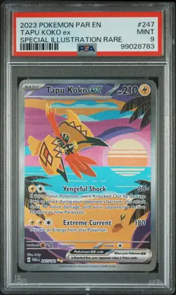 2023 POKEMON PAR EN-PARADOX RIFT SPECIAL ILLUSTRATION RARE TAPU KOKO EX PSA 9 - Image 1