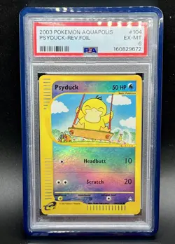2003 POKEMON AQUAPOLIS #104 PSYDUCK-REVERSE FOIL PSA 6 NEW CERT - Image 1