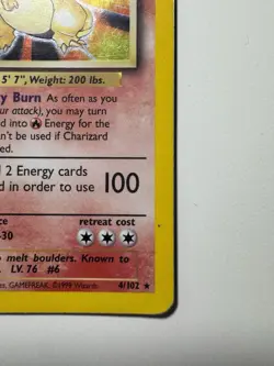 Pokemon TCG Base Set Unlimited Charizard 4/102 Holo Rare DMG - Image 4