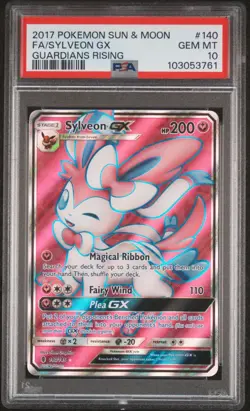 SYLVEON GX 140/145 FULL ART POKEMON SUN & MOON GUARDIANS RISING GRADED PSA 10 - Image 1