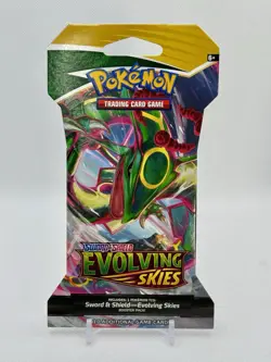 Pokemon TCG: Sword & Shield EVOLVING SKIES Factory Sealed SLEEVED Booster Pack! 820650808784 - Image 1