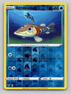 Arrokuda 041/185 Common Vivid Voltage Pokemon Reverse Holo NM - Image 1