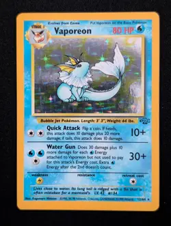Vaporeon 12/64 Jungle Pokemon NM Unlimited Holo - Image 1