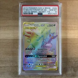 Pokemon Unified Minds M Sableye & Tyranitar GX Rainbow 245/236 PSA 10 GEM - Image 1
