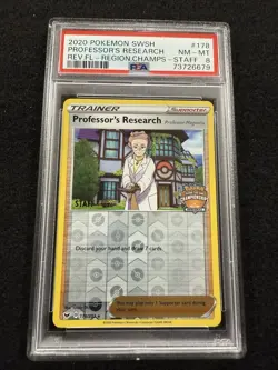 Pokemon Professor's Research STAFF Promo Regional Championships in a PSA 8 ! - Image 1