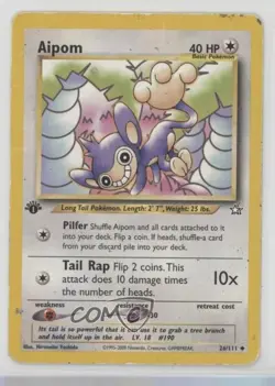 Aipom 1st Ed. Pokemon Neo Genesis #26 2000 READ - Image 1