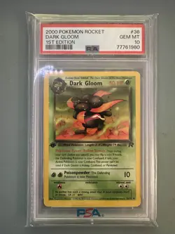 2000 Pokemon Rocket 36 Dark Gloom 1st Edition PSA 10 - Image 1