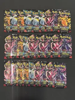Pokemon TCG S&V - Paldean Fates Booster Pack Lot Of 28 Sealed Packs - Image 1