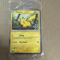 Pikachu 025/165 Pokemon Holiday Calendar 2025 Festive Stamp Snowflake SEALED - Image 1