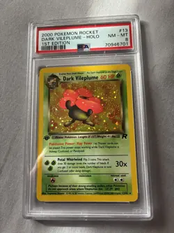 2000 POKEMON ROCKET 1ST ED #13 DARK VILEPLUME-HOLO PSA 8 SWIRL - Image 1