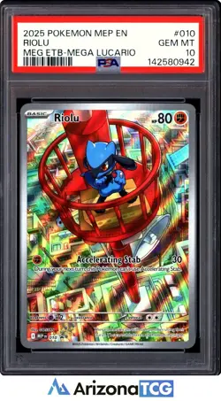 Pokemon 2025 Riolu 010 Mega Evolution Mega Lucario ETB Promo GEM MINT PSA 10 - Image 1