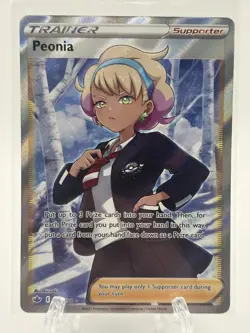 Pokemon TCG Peonia (Full Art) 196/198 SWSH06: Sword & Shield Chilling Reign NM - Image 1