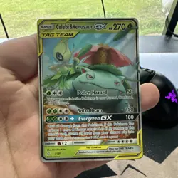 Pokemon Celebi & Venusaur GX 1/181 SM-Team Up TAG TEAM Ultra Rare Holo - Image 1