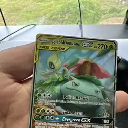 Pokemon Celebi & Venusaur GX 1/181 SM-Team Up TAG TEAM Ultra Rare Holo - Image 5