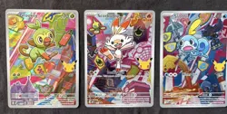 Series 2 First Partner Illustration Galar Grookey 052, Scorbunny 053, Sobble 054 - Image 1