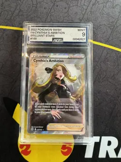 Cynthia's Ambition 169/172 Brilliant Stars Full Art Pokemon Graded PSA 💎AGS 9💎 - Image 1