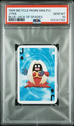 1999 BICYCLE POKEMON MINI PLAYING CARDS BLUE DECK JACK OF SPADES JYNX - Image 1