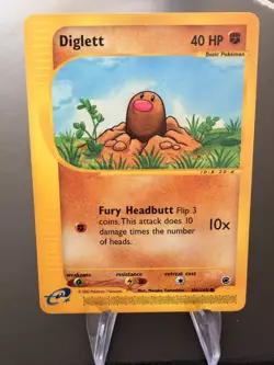 Diglett 106/165 Expedition Base Set Near Mint Pokemon Card Vintage e-Reader NM - Image 1